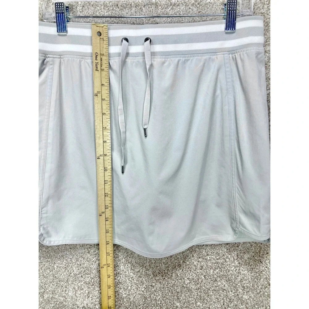 Athleta Sonara Sporty Skorts Womens Sz 8 Gray Zippered Pockets Pickleball Travel